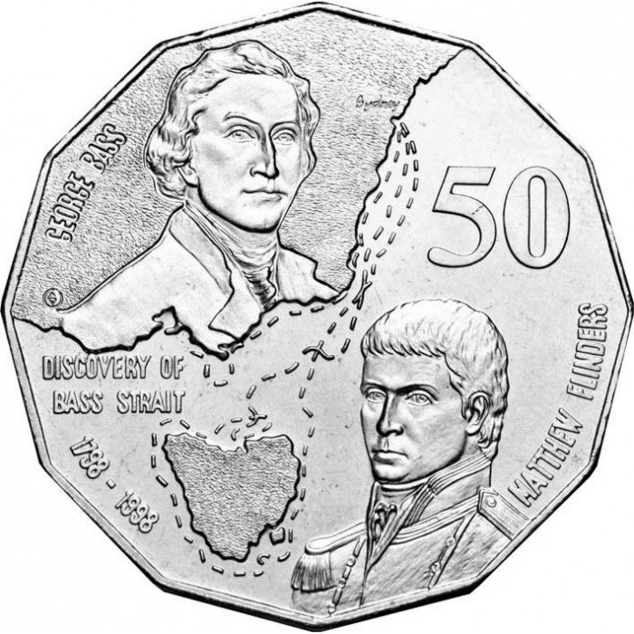 Australia 50 centi, 1998 -  200 ani de la Călătoria lui Bass și Flinders, UNC