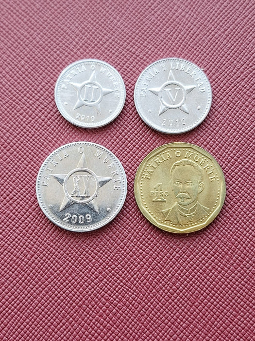 Cuba Set 4 monede 2 5 20 Centavos 1 Peso 2009-2014