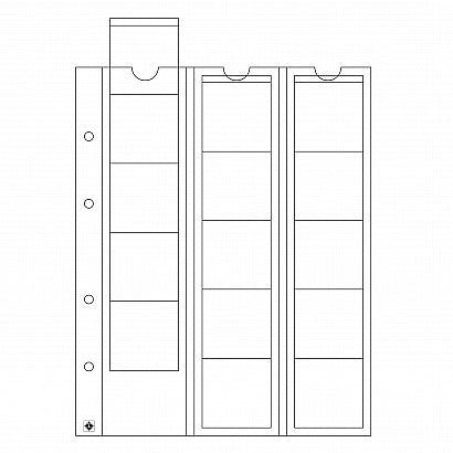 Set 5 folii Optima pentru 15 monede cu diametru maxim 42 mm