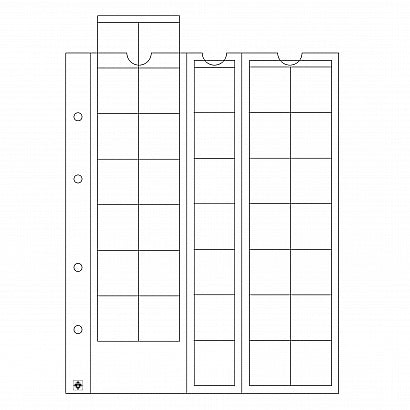 Set 5 folii Optima pentru 35 monede cu diametru maxim 27 mm