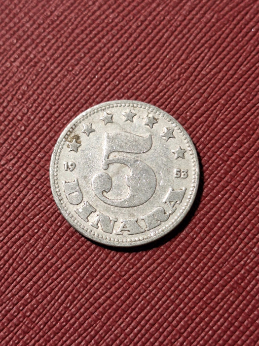 Iugoslavia, 5 dinari 1953