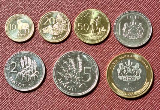 Lesotho 7 monede set 2010-2023, UNC