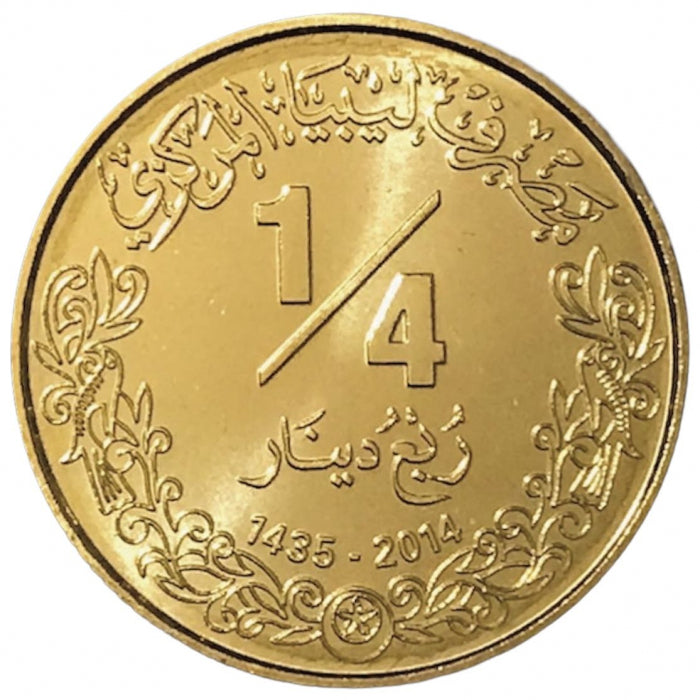 Libia 1/4 dinar 2014 UNC