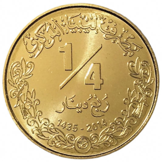 Libia 1/4 dinar 2014 UNC