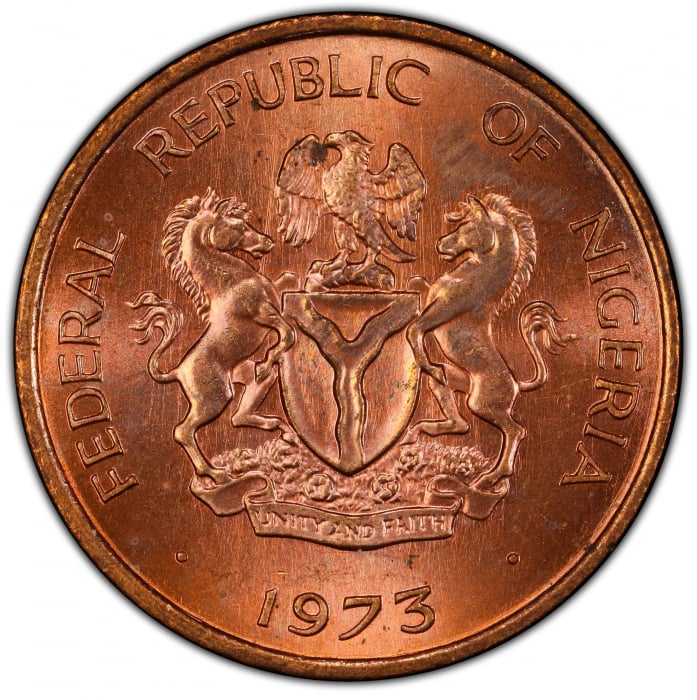 Nigeria 1/2 Kobo 1973, necirculata