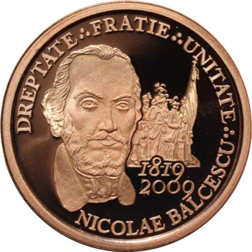 Romania, 1 Leu 2009 - 190 de ani de la naşterea lui Nicolae Bălcescu, tombac