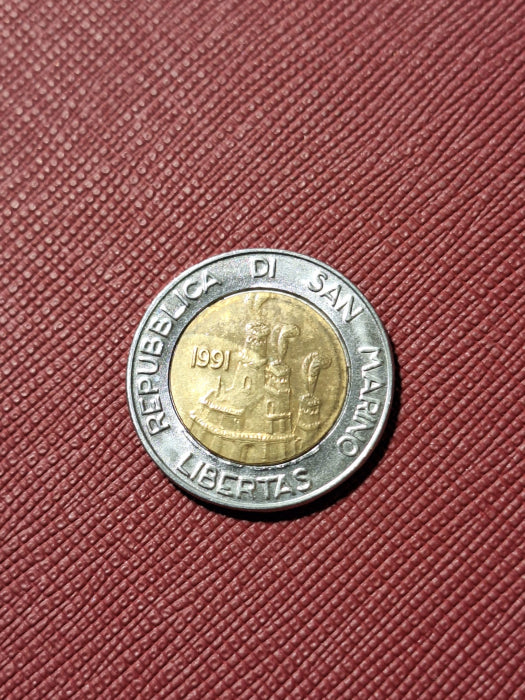 San Marino 500 lire 1991, stare foarte buna