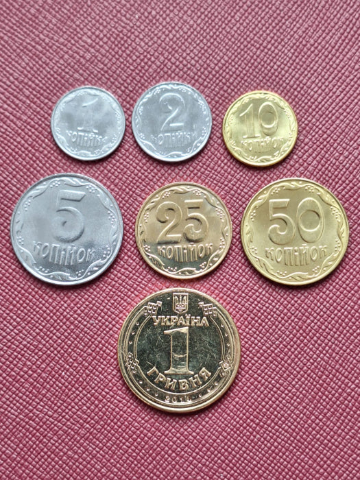 Ucraina 7 monede set 1997-2015, UNC