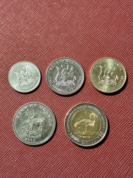 Uganda shillingi, 5 monede set 2012-2015, UNC