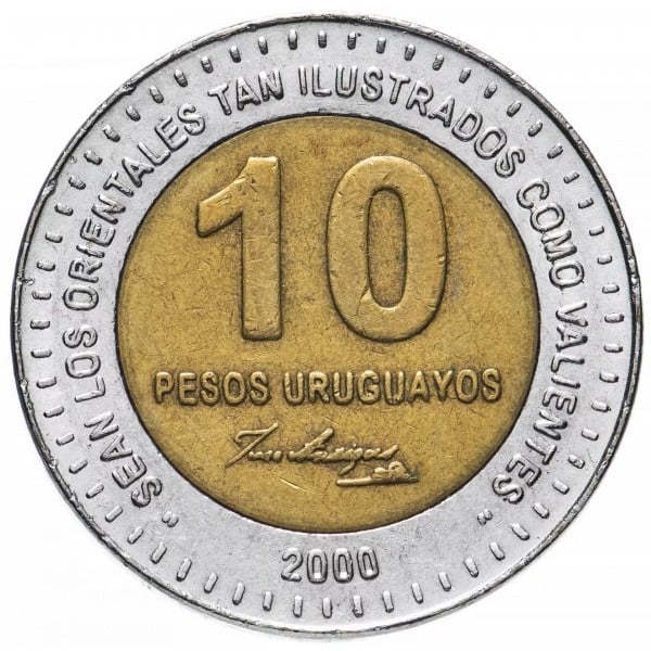 Uruguay 10 pesos, 2000 UNC